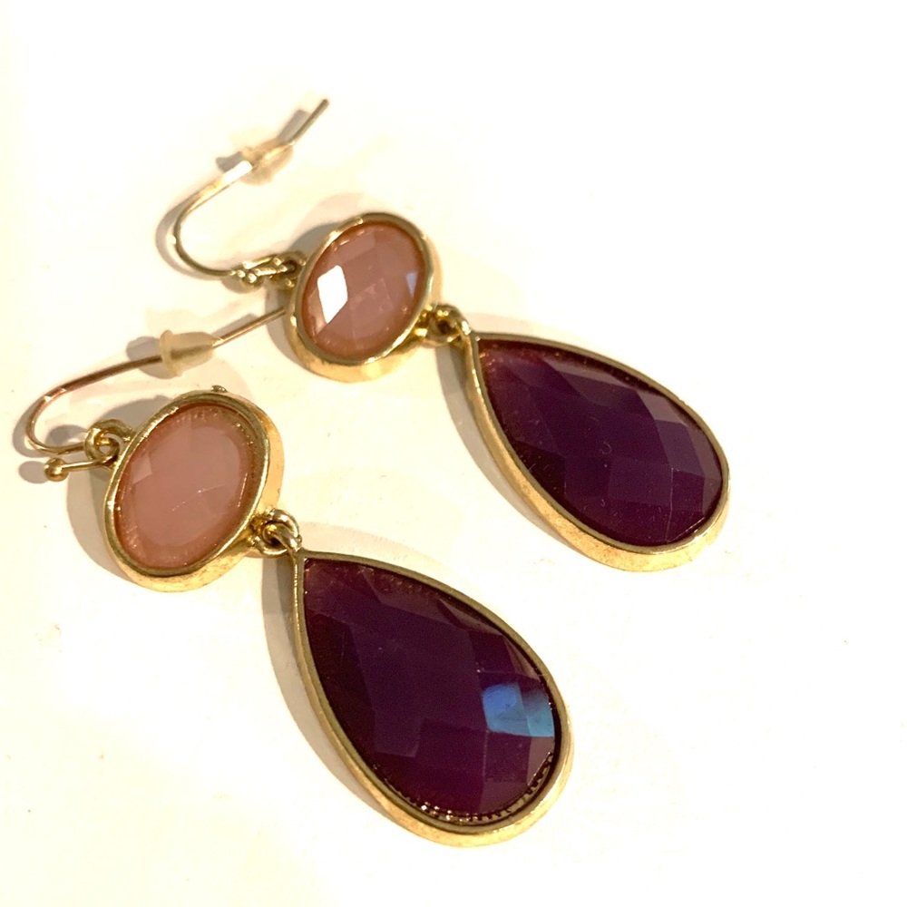 Purple drop earring